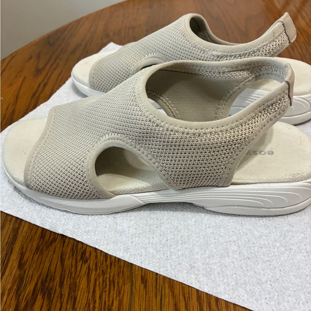 Easy Spirit Beige Mesh Slip-On Sandals - Picture 3 of 9